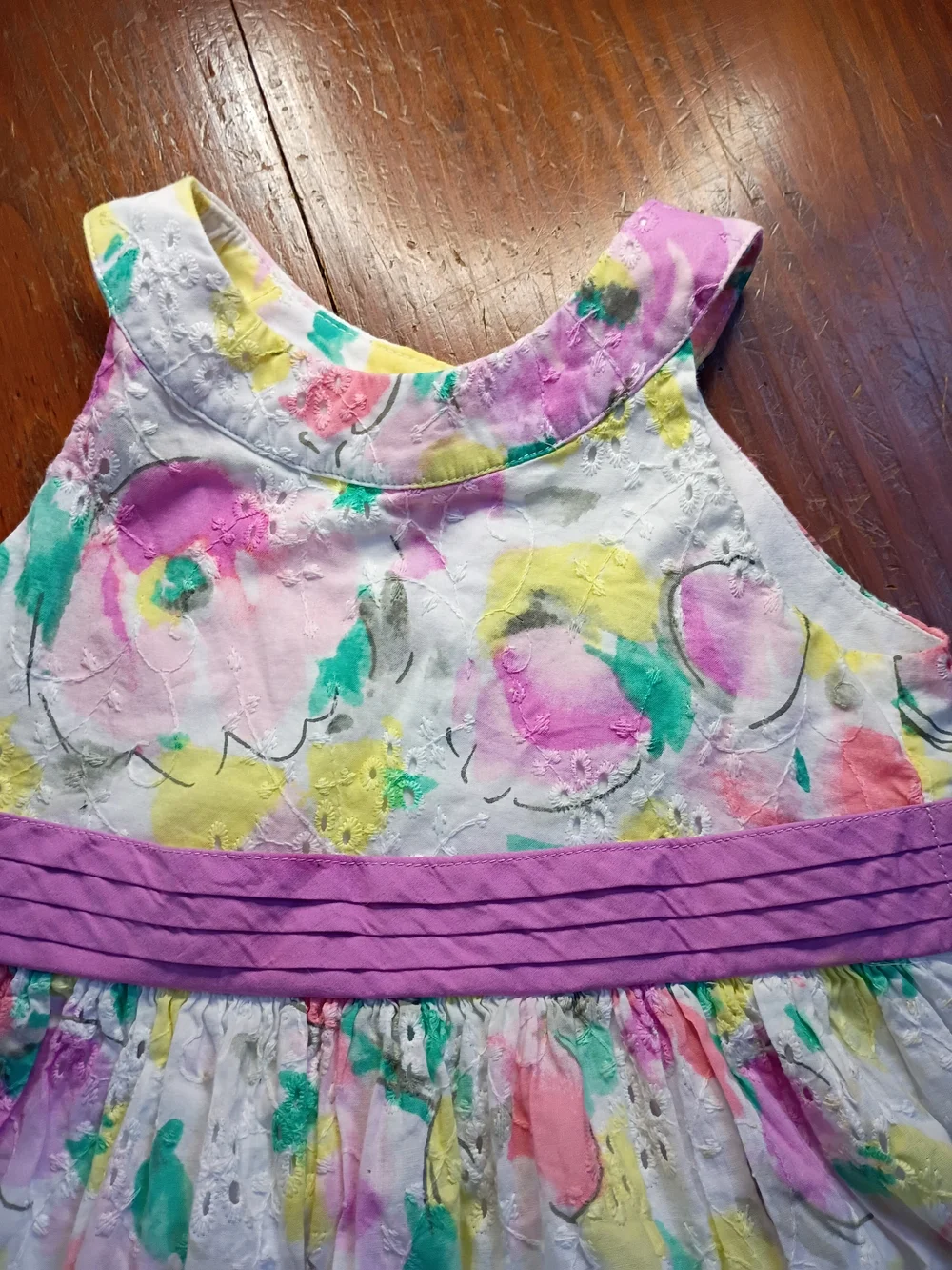 Gymboree White Floral Sleeveless Dress 3t